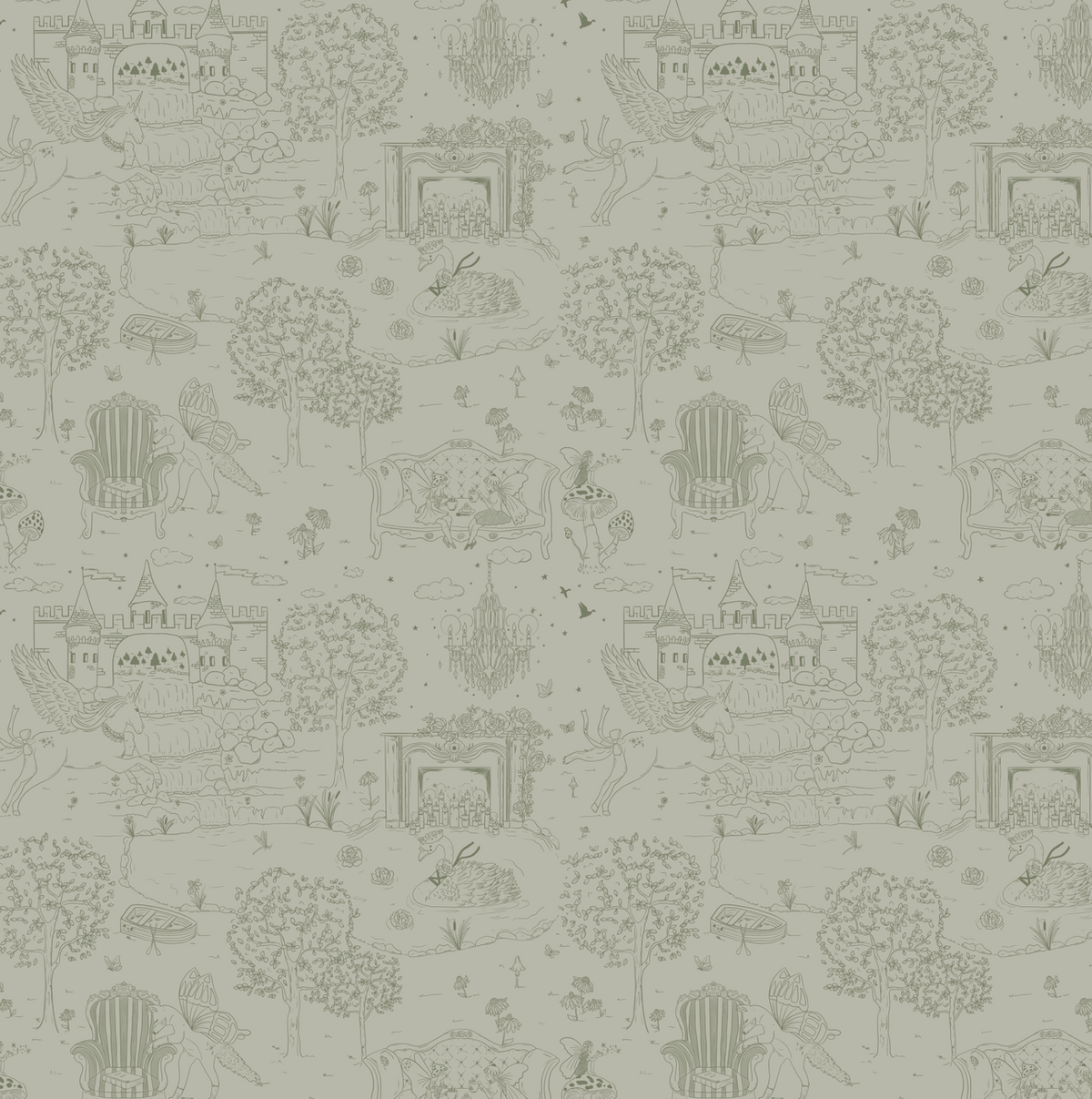 Ginny Wallpaper by Painted Hawk Design