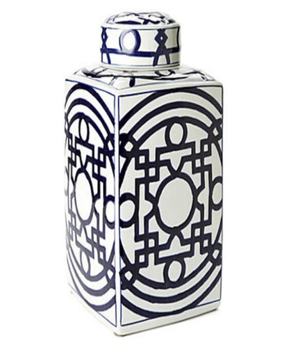 Blue and White Geom Tea Jar