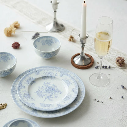 English Pastoral-Painted Peony Underglaze Ceramic Dinnerware