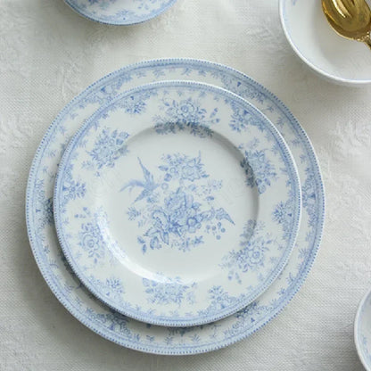 English Pastoral-Painted Peony Underglaze Ceramic Dinnerware