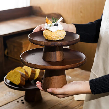 Acacia Wood Dome Cake Stand
