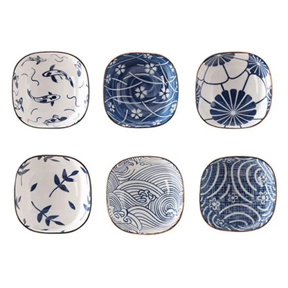 Vintage Blue Ceramic Dipping Bowls