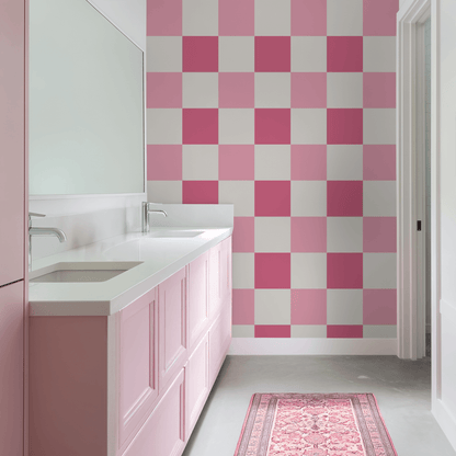 Simply Checker (Pink) Wallpaper