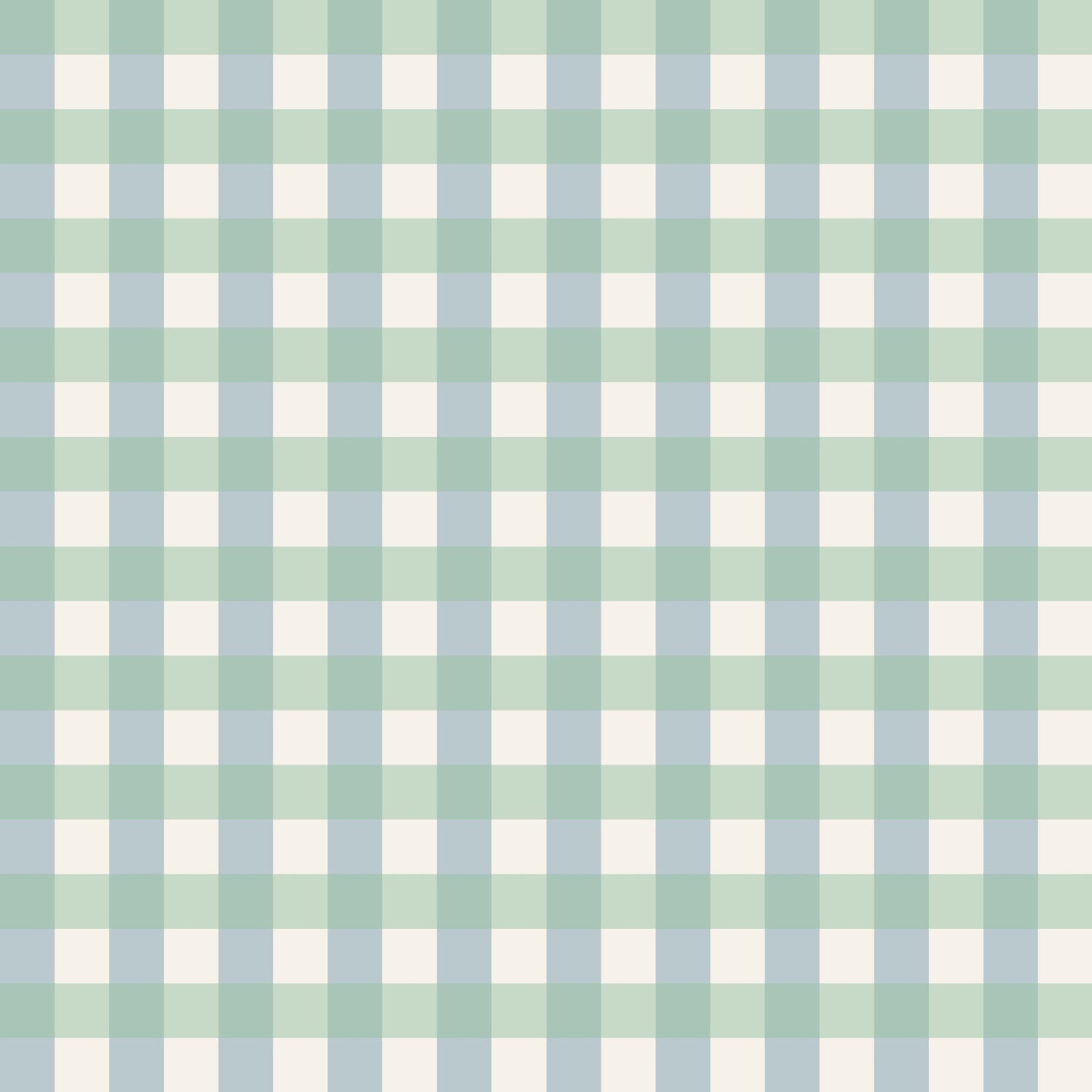 Simply Gingham Small (Green &amp; Blue) Wallpaper