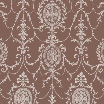 State Room Scroll (Mauve) Wallpaper