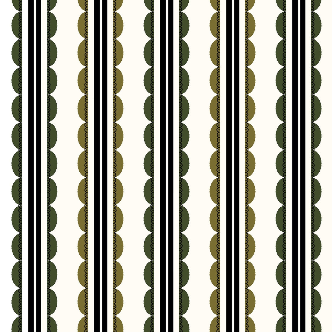 Sunday Scallop (Olive and Dark Green) Wallpaper