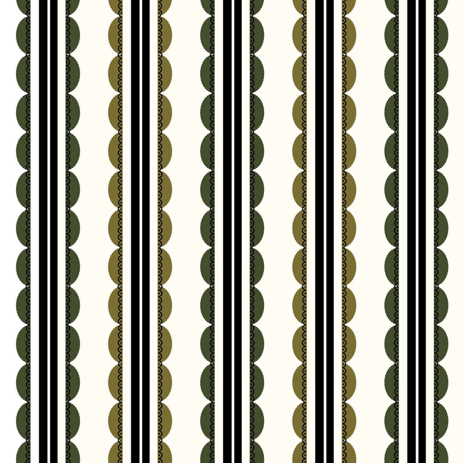 Sunday Scallop (Olive and Dark Green) Wallpaper