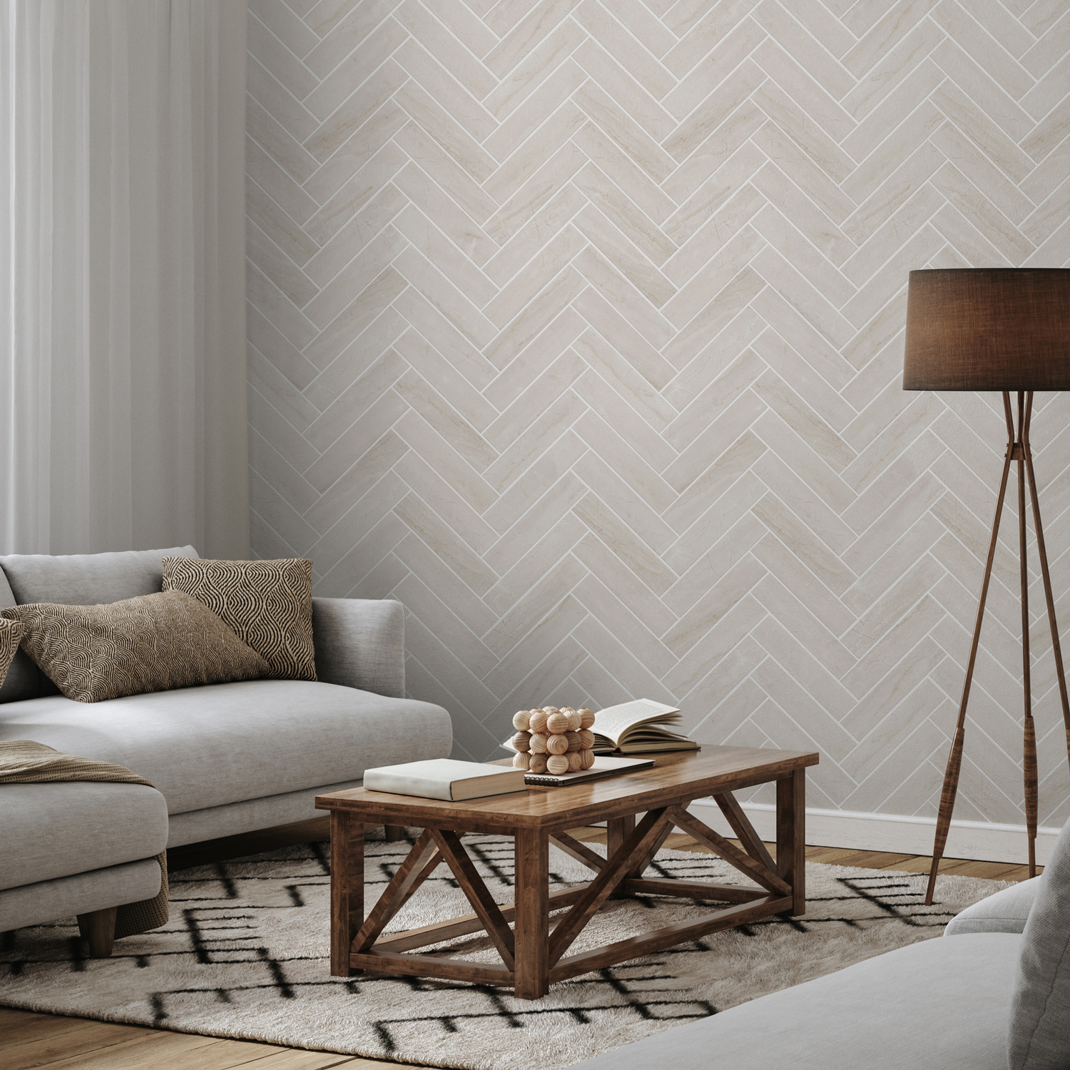 Sweet Cream Wallpaper - 10 FT H X 14.25 FT W LUXE