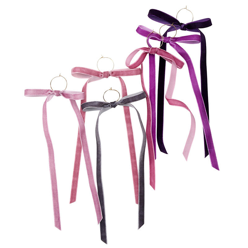 Velvet Bow Wine Charms - Set of 6 - Lilac