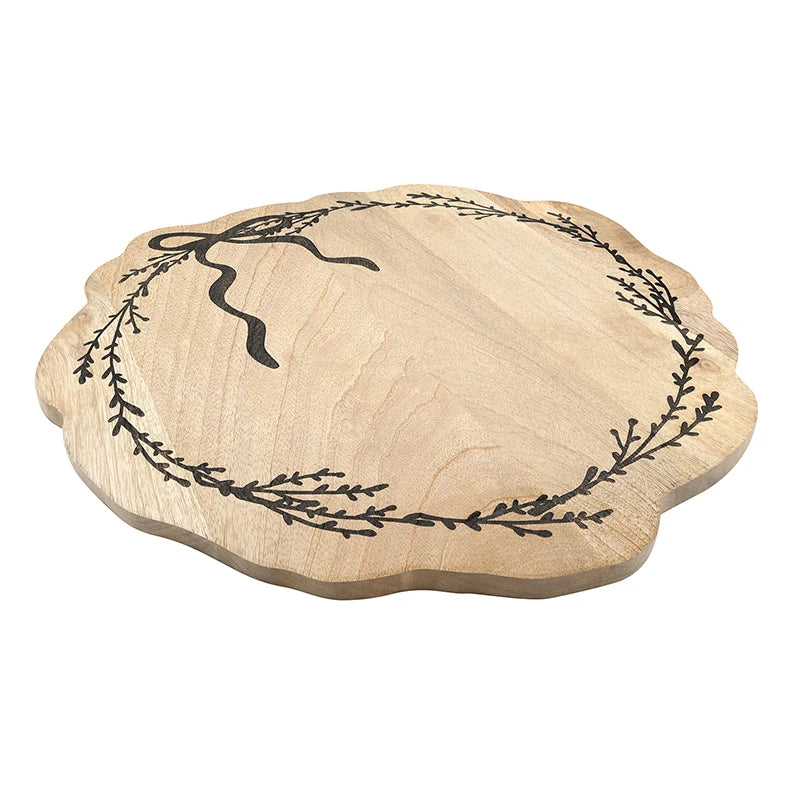 Engraved Wreath Wood Board