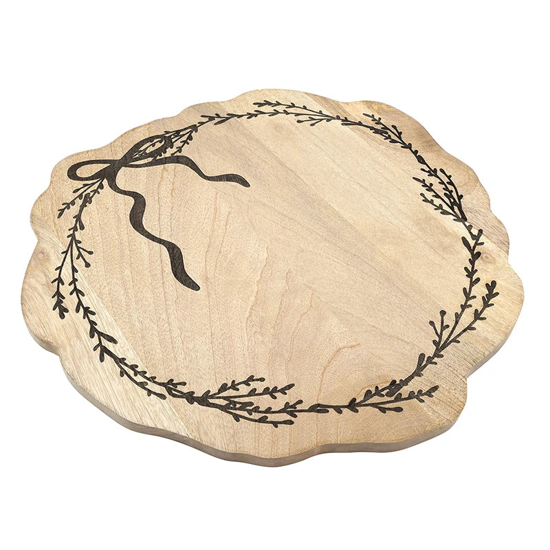 Engraved Wreath Wood Board