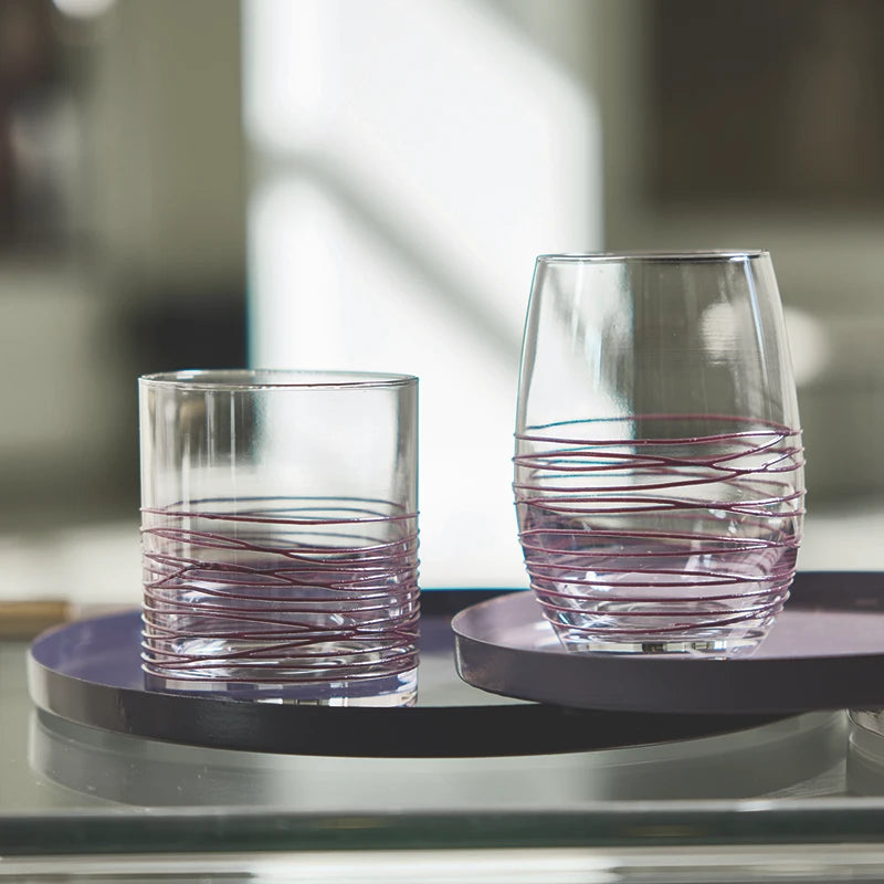 Textured Spun Wine Glass - Aubergine