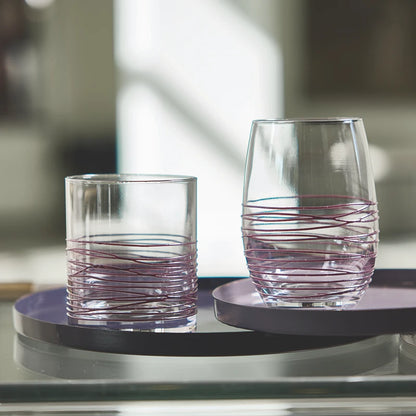 Textured Spun Wine Glass - Aubergine