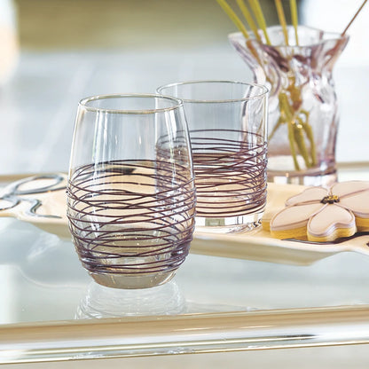 Textured Spun Wine Glass - Aubergine