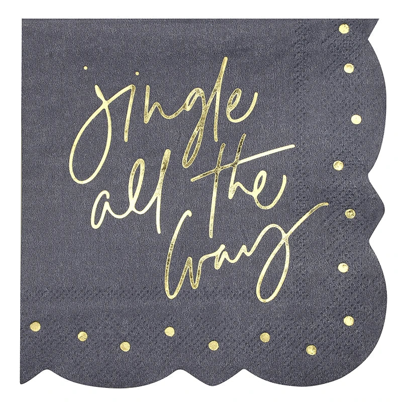Ceramic Napkin Tray + Napkins - Jingle All The Way