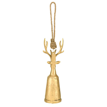 Antique Gold Reindeer Bell - Small 11"H