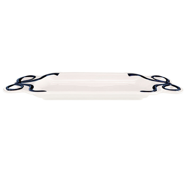 Ceramic Bow Platter - Black - Luster Finish