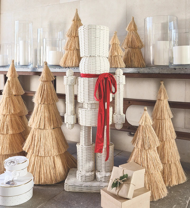 White All-Weather Rattan Nutcracker - Red