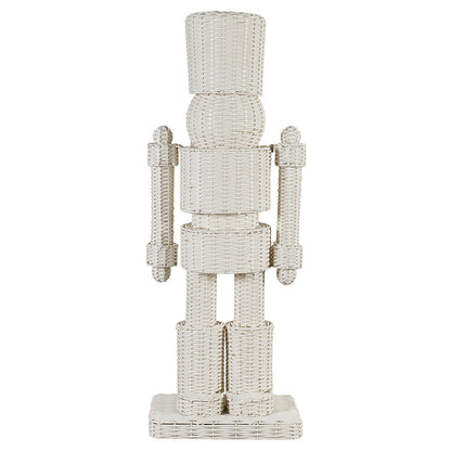 White All-Weather Rattan Nutcracker - Red