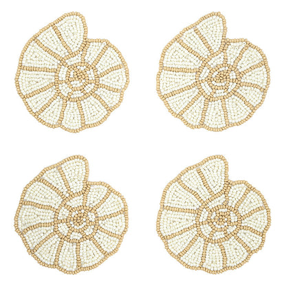 Shell Beaded Coasters - Set of 4