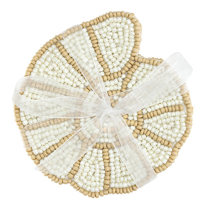 Shell Beaded Coasters - Set of 4