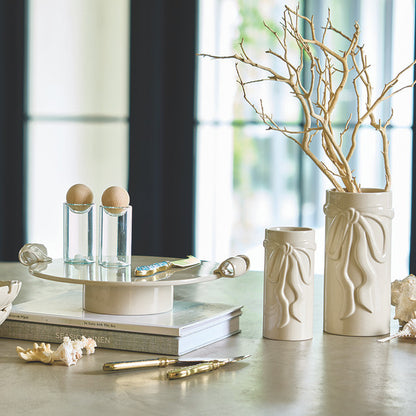 Ceramic Bow Vase - Small - Natural