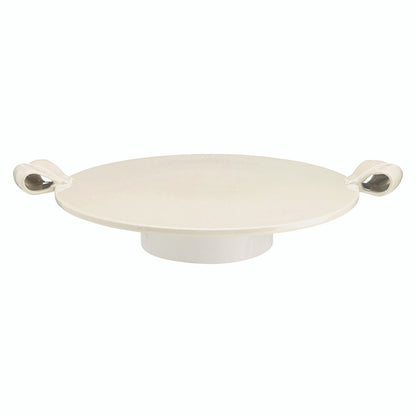 Ceramic Ribbon Handle Pedestal - Natural