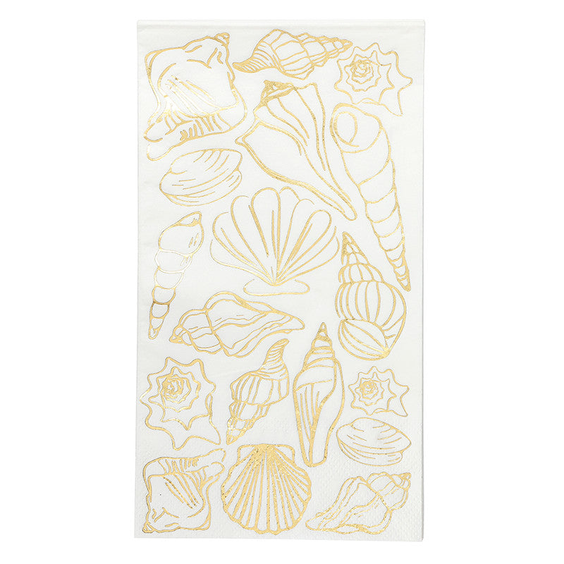 Ceramic Guest Napkin Tray + Napkins - Shells