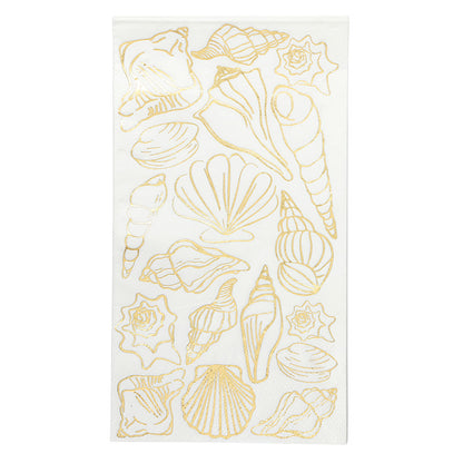 Ceramic Guest Napkin Tray + Napkins - Shells