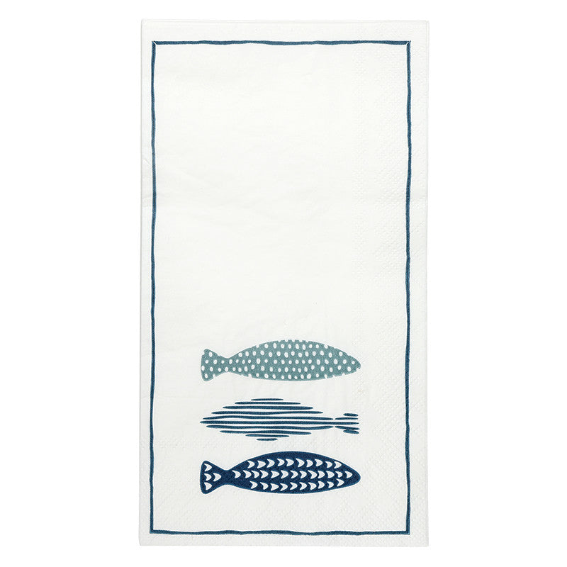 Ceramic Guest Napkin Tray + Napkins - Fish
