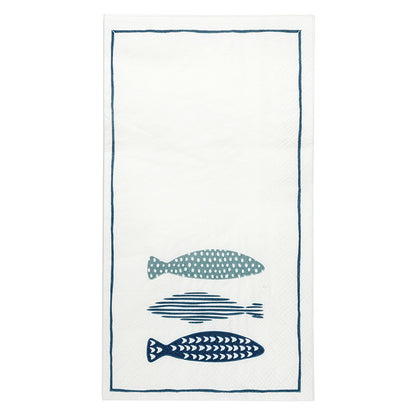 Ceramic Guest Napkin Tray + Napkins - Fish