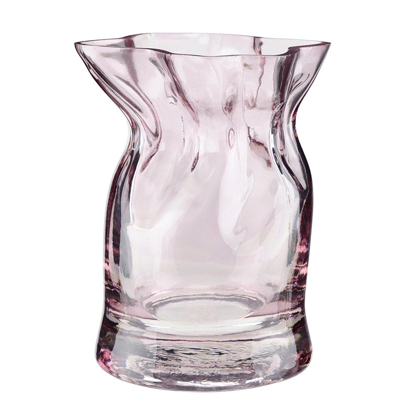Lilac Glass Cinched Vase - Small