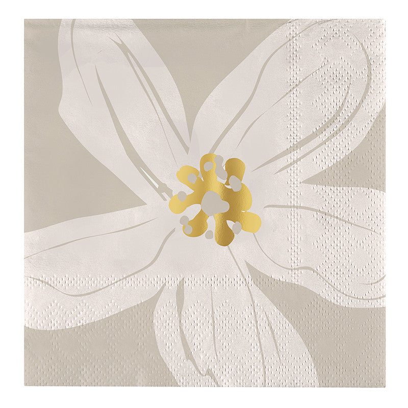 Ceramic Napkin Tray + Napkins- Beige Flowers