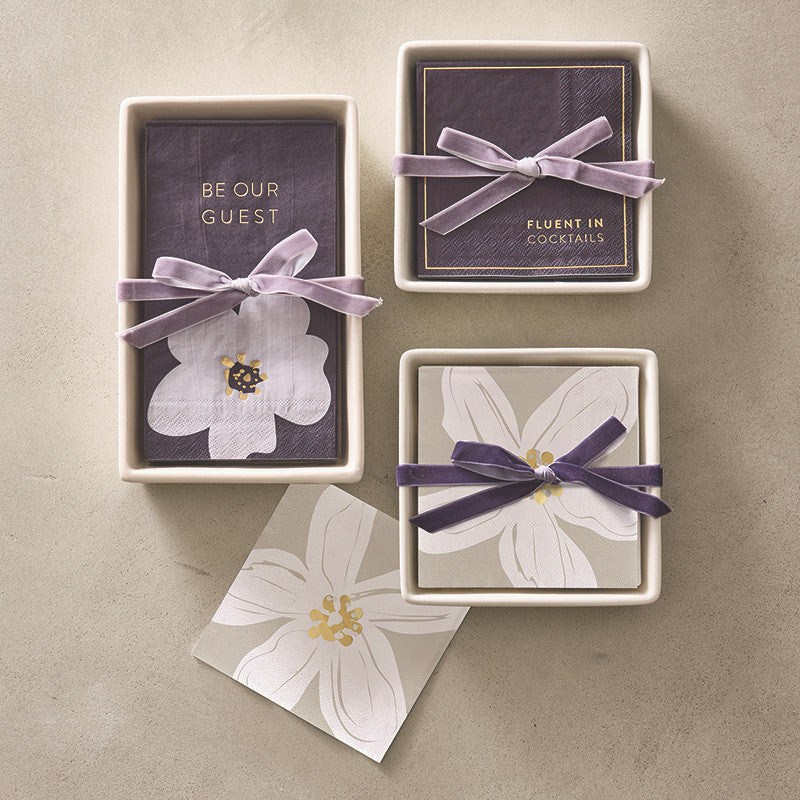 Ceramic Napkin Tray + Napkins - Fluent in Cocktails