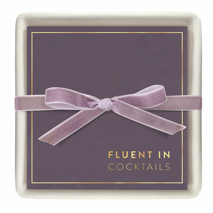 Ceramic Napkin Tray + Napkins - Fluent in Cocktails