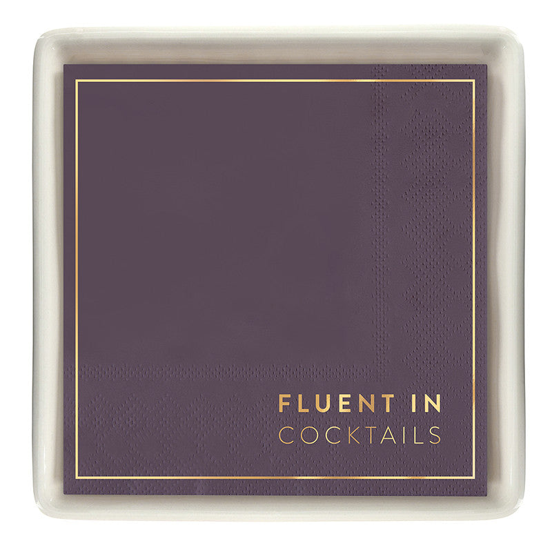 Ceramic Napkin Tray + Napkins - Fluent in Cocktails