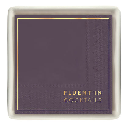 Ceramic Napkin Tray + Napkins - Fluent in Cocktails