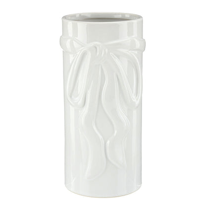 Ceramic Bow Vase - Small - White