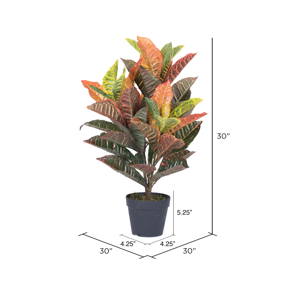 30" Artificial Croton Real Touch Potted Plant