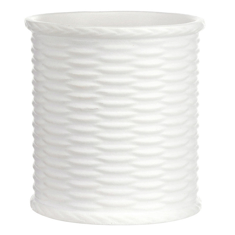 Ceramic Embossed Vase - Wicker