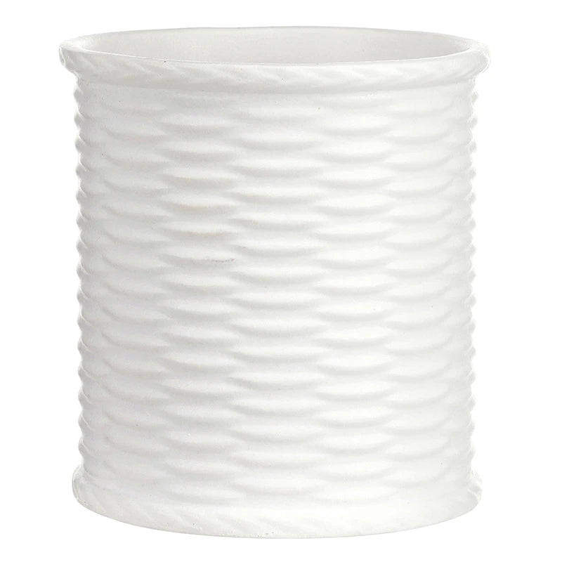 Face to Face Ceramic Embossed Vase - Wicker