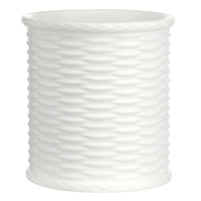 Face to Face Ceramic Embossed Vase - Wicker