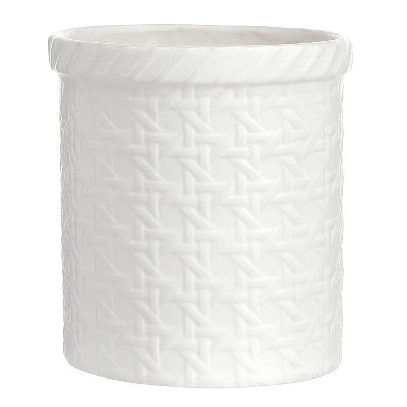 Face to Face Ceramic Embossed Vase - Cane