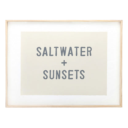 Wood Sign - Salt Water + Sunsets
