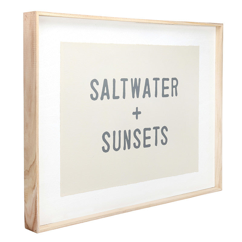 Wood Sign - Salt Water + Sunsets