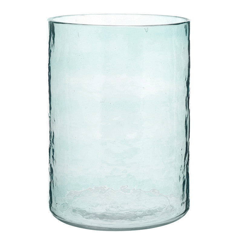Face to Face Hammered Glass Candle Holder - Blue - Medium