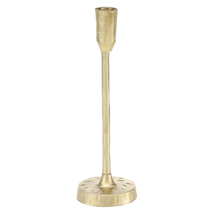 Face to Face Hammered Aluminum Candle Holder - Small - Gold