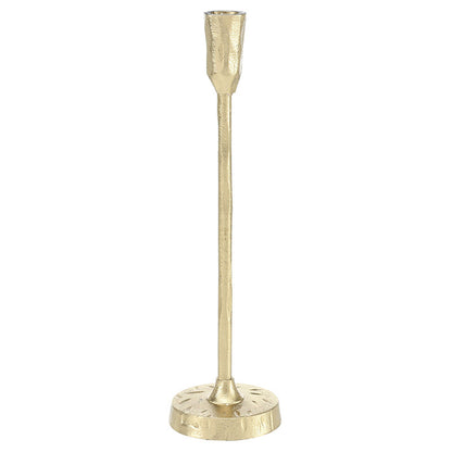 Face to Face Hammered Aluminum Candle Holder - Medium - Gold