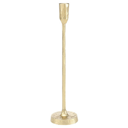 Face to Face Hammered Aluminum Candle Holder - Large - Gold