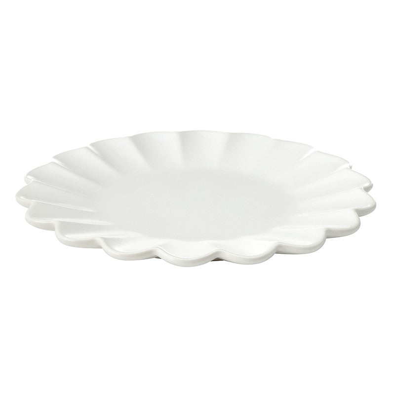 Face to Face Ceramic Appetizer Plates - Scallop - Set of 4